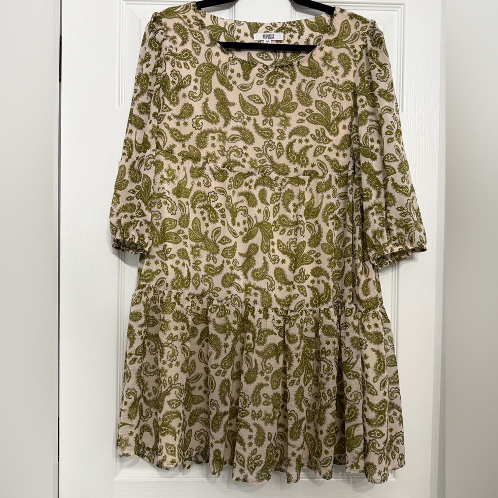 BB Dakota Olive Paisley Dress